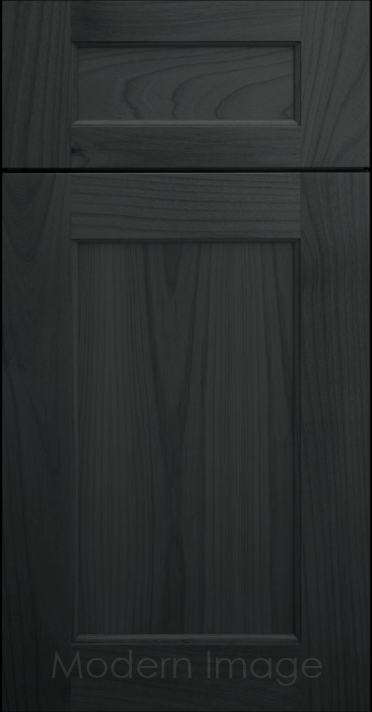 Close-up of our  Carlsbad II Shaker style cabinets with a Night Sky stain.